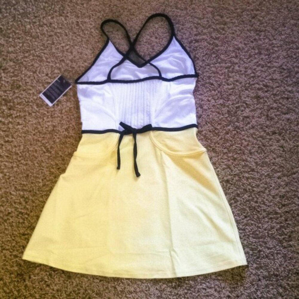 NWT NIKE Maria Sharapova Tennis Dress w/ Bra Skirt yellow white S Small - Picture 8 of 14